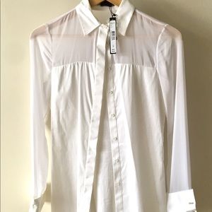 Alice and Olivia, white button down blouse